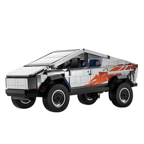 LootPop Silberner futuristischer Pickup-Truck Baustein-Set, DIY-Zusammenbaupielzeug für Erwachsene und Jungen, Perfektes Sammlerstück und Ostergeschenk-Idee (1067 Stück) von LootPop