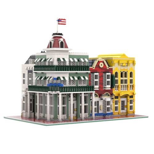 LootPop Street View-Block-Kit, MOC-222578 USA Main Street Juweliergeschäft Bausteine Set, Modulares Bausatzmodell im amerikanischen Retro-Stil für Erwachsene(3250 Teile) von LootPop