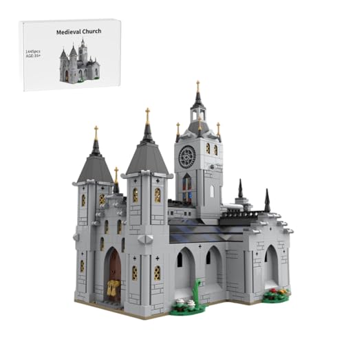 Mittelalterliches Kirche Baustein Set, Aufklappbarer Modellbausatz für europäische Architektur, Ausstellungsmodell und DIY-Geschenk für Erwachsene und MOC-Enthusiasten(1445 Teile) von LootPop