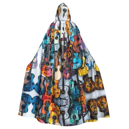 Farbiger Akustik- und Gitarren-Aufdruck, Unisex, Erwachsene, Kapuzenumhang, Kapuzenumhang, übergroßer Kapuzenumhang, Halloween-Umhang Farbiger Akustik- und Gitarren-Aufdruck, Unisex, Erwachsene, Kapuzenumhang, Kapuzenumhang, übergroßer Kapuzenumhang, Halloween-Umhang von Lootpe