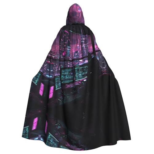 Hacker Era Aufdruck, Unisex, Erwachsene, Kapuzenumhang, Kapuzenmantel, übergroßer Kapuzenumhang, Halloween-Umhang von Lootpe