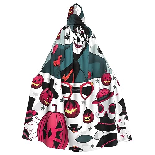 Kapuzenumhang mit Aufschrift "Happy Halloween Day 1", Unisex, für Erwachsene, Kapuzenmantel, übergroßer Kapuzenumhang, Halloween-Umhang von Lootpe