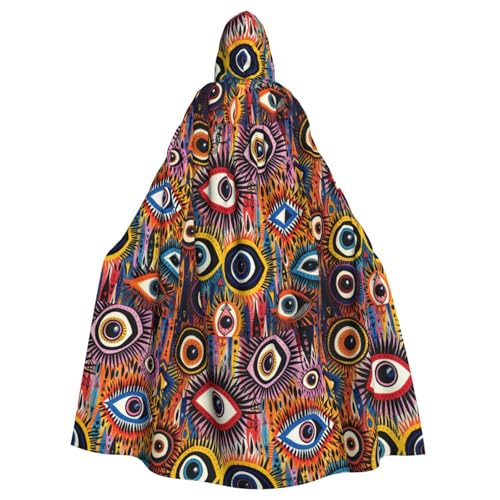 Kapuzenumhang mit Augenaufdruck, Unisex, für Erwachsene, Kapuzenmantel, übergroßer Kapuzenumhang, Halloween-Umhang von Lootpe