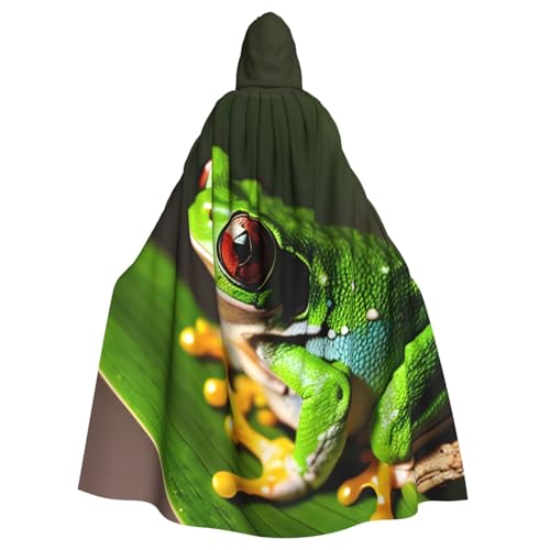 Kapuzenumhang mit Baumfrosch-Motiv, Unisex, für Erwachsene, Kapuzenumhang, übergroßer Kapuzenumhang, Halloween-Umhang von Lootpe