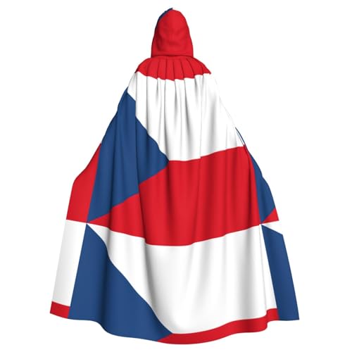 Kapuzenumhang mit Flagge der Tschechischen Republik, Unisex, Erwachsene, Kapuzenumhang, übergroßer Kapuzenumhang, Halloween-Umhang von Lootpe