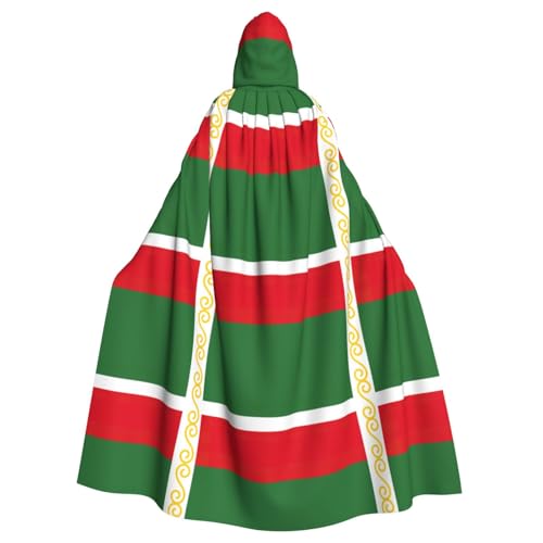 Kapuzenumhang mit Flagge der Tschetschenischen Republik, Unisex, Erwachsene, Kapuzenumhang, übergroßer Kapuzenumhang, Halloween-Umhang von Lootpe