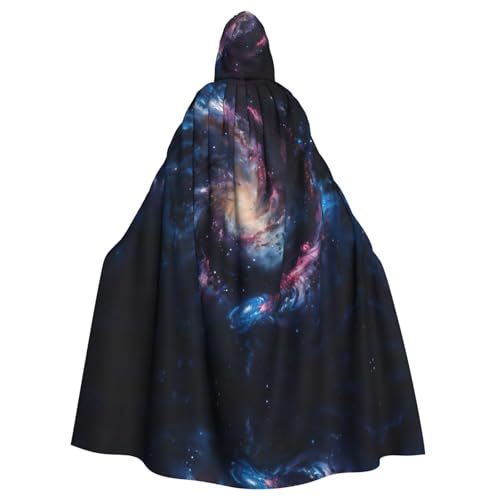 Kapuzenumhang mit Galaxie-Druck, Unisex, für Erwachsene, Kapuzenmantel, übergroßer Kapuzenumhang, Halloween-Umhang von Lootpe