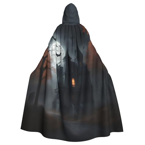 Kapuzenumhang mit Halloween-Horror-Aufdruck, Unisex, Erwachsene, Kapuzenmantel, übergroßer Kapuzenumhang, Halloween-Umhang von Lootpe