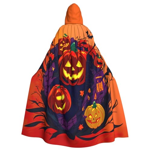 Kapuzenumhang mit Halloween-Kürbis-Aufdruck, Unisex, Erwachsene, Kapuzenmantel, übergroßer Kapuzenumhang, Halloween-Umhang von Lootpe