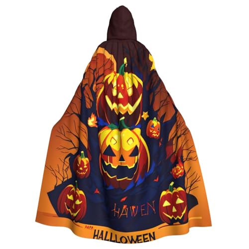 Kapuzenumhang mit Halloween-Kürbis-Aufdruck, Unisex, Erwachsene, Kapuzenmantel, übergroßer Kapuzenumhang, Halloween-Umhang von Lootpe