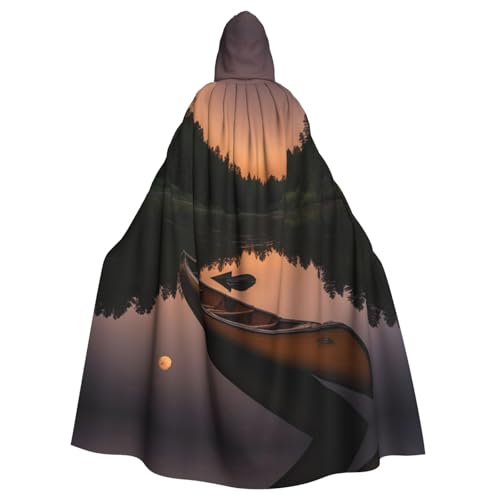 Kapuzenumhang mit Mondschein, Kanu-Allagash-Druck, Unisex, Erwachsene, Kapuzenumhang, übergroßer Kapuzenumhang, Halloween-Umhang Kapuzenumhang mit Mondschein, Kanu-Allagash-Druck, Unisex, Erwachsene, Kapuzenumhang, übergroßer Kapuzenumhang, Halloween-Umhang von Lootpe