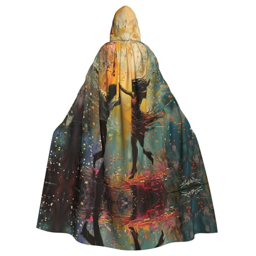 Kapuzenumhang mit Musikaufdruck, Unisex, für Erwachsene, Kapuzenumhang, übergroßer Kapuzenumhang, Halloween-Umhang von Lootpe