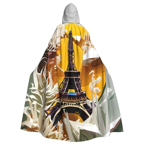 Kapuzenumhang mit Pariser Eiffelturm-Aufdruck, Unisex, Erwachsene, Kapuzenumhang, übergroßer Kapuzenumhang, Halloween-Umhang Kapuzenumhang mit Pariser Eiffelturm-Aufdruck, Unisex, Erwachsene, Kapuzenumhang, übergroßer Kapuzenumhang, Halloween-Umhang von Lootpe