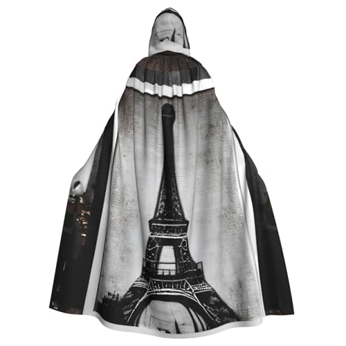 Kapuzenumhang mit Pariser Eiffelturm-Aufdruck, Unisex, Erwachsene, Kapuzenumhang, übergroßer Kapuzenumhang, Halloween-Umhang Kapuzenumhang mit Pariser Eiffelturm-Aufdruck, Unisex, Erwachsene, Kapuzenumhang, übergroßer Kapuzenumhang, Halloween-Umhang von Lootpe