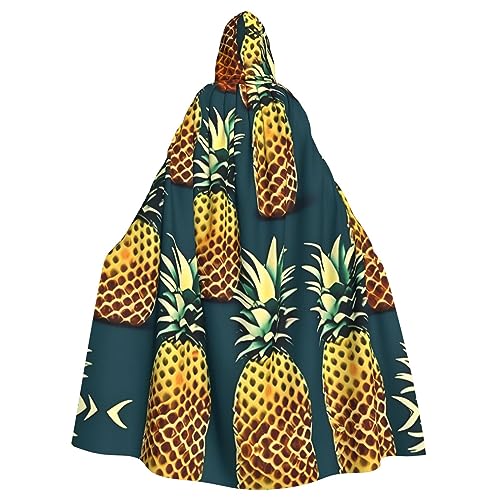 Kapuzenumhang mit Retro-Ananas-Druck, Unisex, Erwachsene, Kapuzenumhang, übergroßer Kapuzenumhang, Halloween-Umhang Kapuzenumhang mit Retro-Ananas-Druck, Unisex, Erwachsene, Kapuzenumhang, übergroßer Kapuzenumhang, Halloween-Umhang von Lootpe