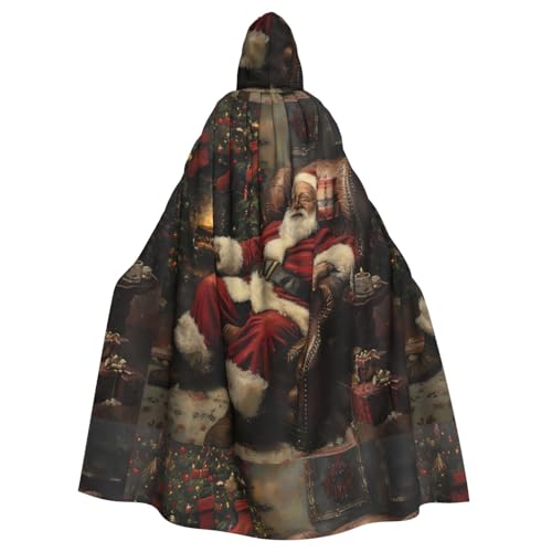 Kapuzenumhang mit Weihnachtsdruck, Unisex, für Erwachsene, Kapuzenmantel, übergroßer Kapuzenumhang, Halloween-Umhang von Lootpe