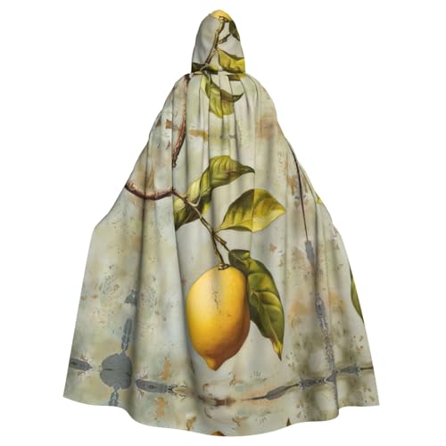 Kapuzenumhang mit Zitronenfrucht-Aufdruck, Unisex, Erwachsene, Kapuzenumhang, übergroßer Kapuzenumhang, Halloween-Umhang von Lootpe