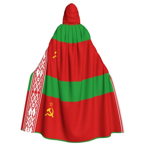 Kapuzenumhang mit der Flagge von Weißrussland, Unisex, Erwachsene, Kapuzenumhang, übergroßer Kapuzenumhang, Halloween-Umhang von Lootpe