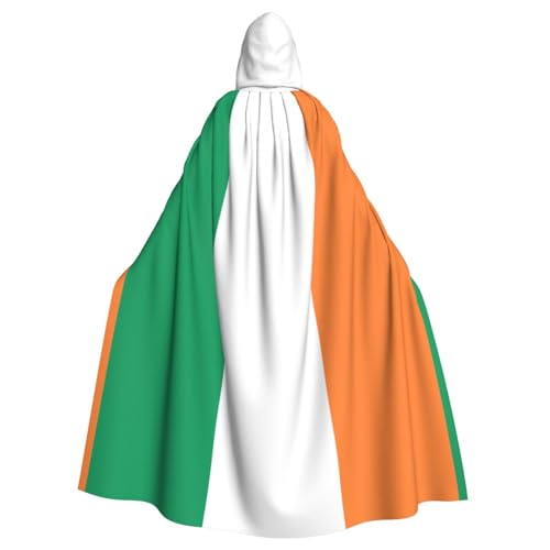 Kapuzenumhang mit irischer Flagge, Unisex, für Erwachsene, Kapuzenmantel, übergroßer Kapuzenumhang, Halloween-Umhang von Lootpe