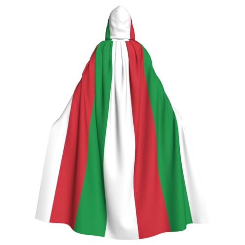 Kapuzenumhang mit italienischer Flagge, Unisex, für Erwachsene, Kapuzenmantel, übergroßer Kapuzenumhang, Halloween-Umhang von Lootpe