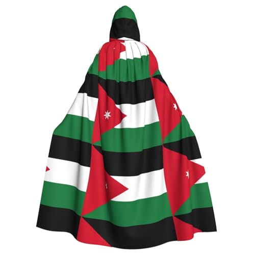 Kapuzenumhang mit jordanischer Flagge, Unisex, für Erwachsene, Kapuzenumhang, übergroßer Kapuzenumhang, Halloween-Umhang von Lootpe