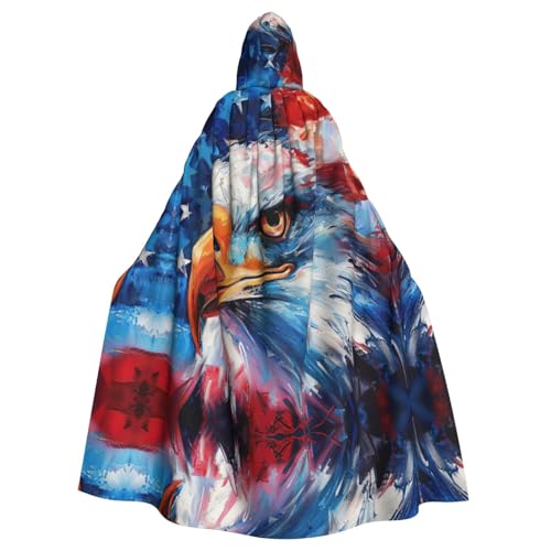Kapuzenumhang mit patriotischem Adler-Druck, Unisex, Erwachsene, Kapuzenumhang, übergroßer Kapuzenumhang, Halloween-Umhang Kapuzenumhang mit patriotischem Adler-Druck, Unisex, Erwachsene, Kapuzenumhang, übergroßer Kapuzenumhang, Halloween-Umhang von Lootpe