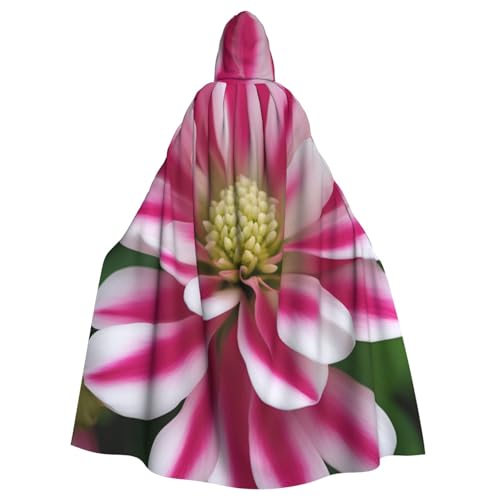 Kapuzenumhang mit rosa und weißem Blumendruck, Unisex, für Erwachsene, Kapuzenumhang, übergroßer Kapuzenumhang, Halloween-Umhang von Lootpe