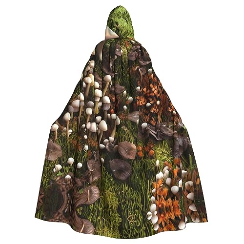 Kapuzenumhang mit wildem Pilzdruck, Unisex, Erwachsene, Kapuzenumhang, übergroßer Kapuzenumhang, Halloween-Umhang von Lootpe