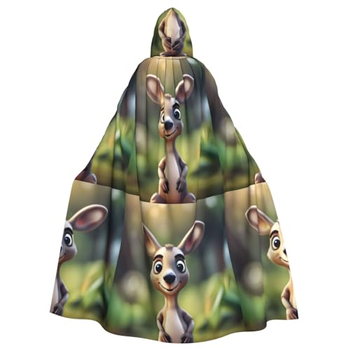 Lustiger Cartoon-Känguru-Zoo-Aufdruck, Unisex, für Erwachsene, Kapuzenumhang, übergroßer Kapuzenumhang, Halloween-Umhang Lustiger Cartoon-Känguru-Zoo-Aufdruck, Unisex, für Erwachsene, Kapuzenumhang, übergroßer Kapuzenumhang, Halloween-Umhang von Lootpe