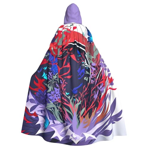 Umhang mit Kapuze, Schmetterlings-Aufdruck, Unisex, für Erwachsene, mit Kapuze, übergroßer Kapuzenumhang, Halloween-Umhang Umhang mit Kapuze, Schmetterlings-Aufdruck, Unisex, für Erwachsene, mit Kapuze, übergroßer Kapuzenumhang, Halloween-Umhang von Lootpe