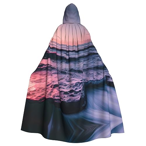 Umhang mit Kapuze und Meerwasserdruck, Unisex, für Erwachsene, übergroßer Kapuzenumhang, Halloween-Umhang von Lootpe