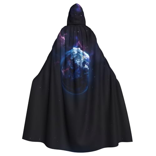 Universe Planet Print Unisex Erwachsene Kapuzenumhang, Kapuzenumhang, übergroßer Kapuzenumhang, Halloween-Umhang von Lootpe