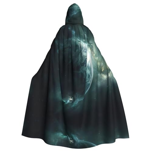 Universe Planet Print Unisex Erwachsene Kapuzenumhang, Kapuzenumhang, übergroßer Kapuzenumhang, Halloween-Umhang von Lootpe