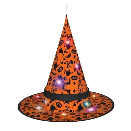 Halloween-Hexenhut, Halloween-Hexenhüte mit LED-Licht, Cosplay-Party-Dekoration von Loppott