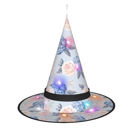 Hexenhut mit Blumenmuster, Halloween-Hexenhut mit LED-Licht, Cosplay, Party-Dekoration Hexenhut mit Blumenmuster, Halloween-Hexenhut mit LED-Licht, Cosplay, Party-Dekoration von Loppott