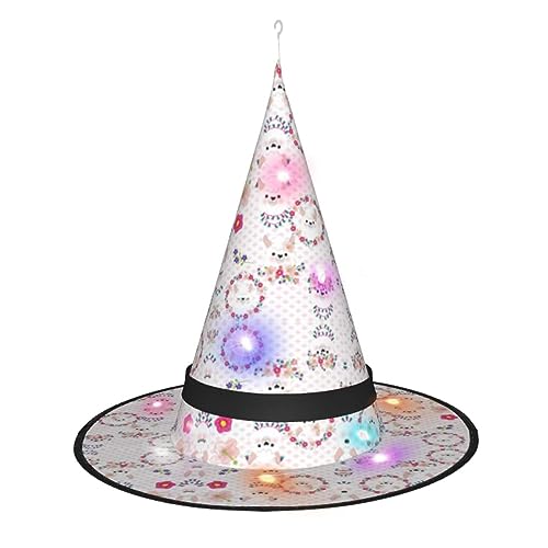Hexenhut mit Cartoon-Lama-Alpaka-Druck, Halloween-Hexenhüte mit LED-Licht, Cosplay-Party-Dekoration Hexenhut mit Cartoon-Lama-Alpaka-Druck, Halloween-Hexenhüte mit LED-Licht, Cosplay-Party-Dekoration von Loppott