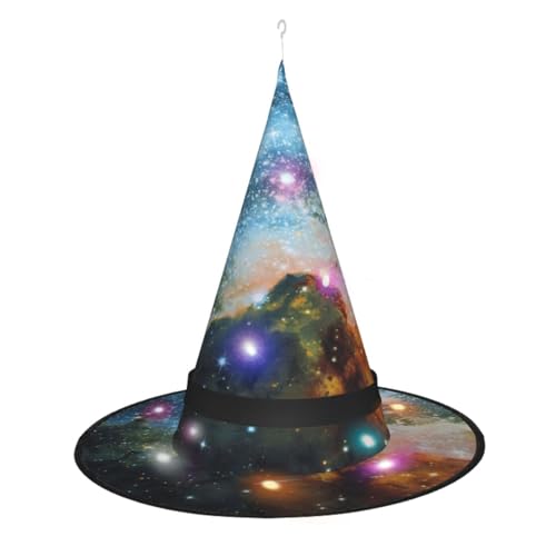 Hexenhut mit Galaxie-Motiv, mit LED-Licht, Cosplay, Party-Dekoration, 2 Stück Hexenhut mit Galaxie-Motiv, mit LED-Licht, Cosplay, Party-Dekoration, 2 Stück von Loppott