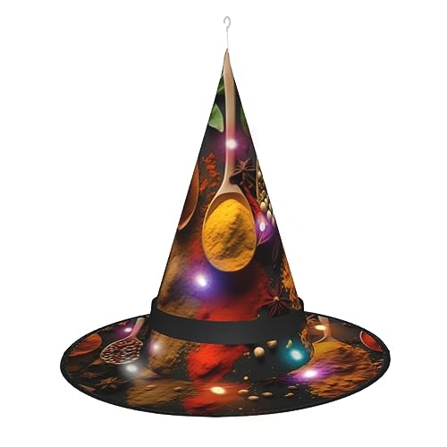 Hexenhut mit Gewürzdruck, Halloween-Hexenhüte mit LED-Licht, Cosplay-Party-Dekoration Hexenhut mit Gewürzdruck, Halloween-Hexenhüte mit LED-Licht, Cosplay-Party-Dekoration von Loppott