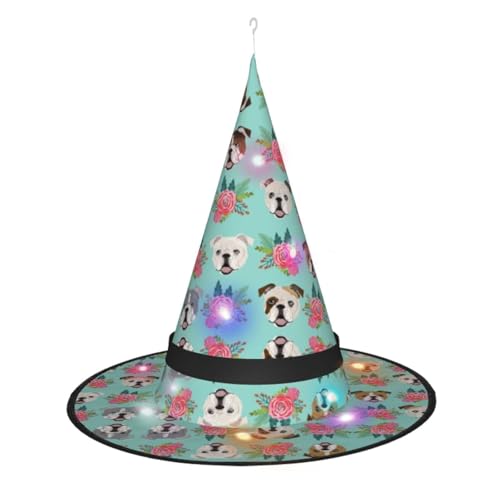 Hexenhut mit Hundeaufdruck, Halloween-Hexenhüte mit LED-Licht, Cosplay-Party-Dekoration Hexenhut mit Hundeaufdruck, Halloween-Hexenhüte mit LED-Licht, Cosplay-Party-Dekoration von Loppott