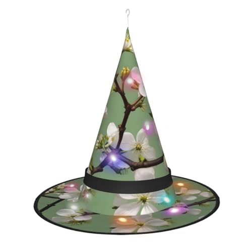 Hexenhut mit Hundeholzblüten, Halloween-Hexenhut mit LED-Licht, Cosplay, Party-Dekoration Hexenhut mit Hundeholzblüten, Halloween-Hexenhut mit LED-Licht, Cosplay, Party-Dekoration von Loppott