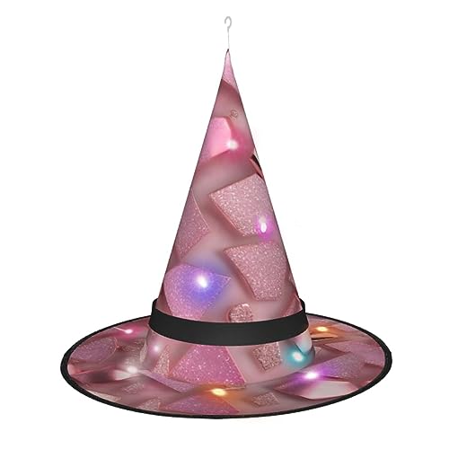 Hexenhut mit Kunstglitzer, Halloween-Hexenhut mit LED-Licht, Cosplay-Party-Dekoration von Loppott