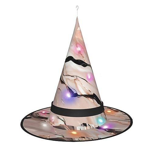 Hexenhut mit Marmordruck, Halloween-Hexenhut mit LED-Licht, Cosplay-Party-Dekoration von Loppott