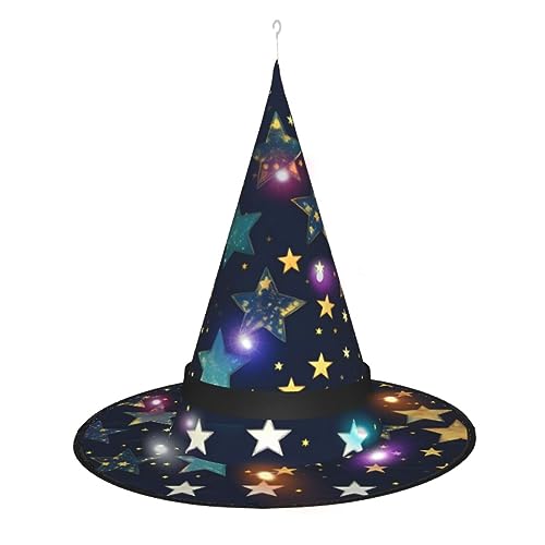 Hexenhut mit Ostersternen, Halloween-Hexenhut mit LED-Licht, Cosplay, Party-Dekoration von Loppott