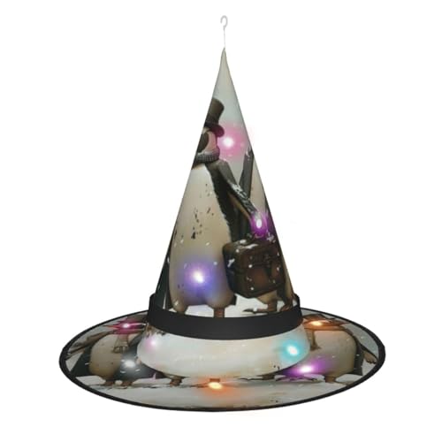 Hexenhut mit Pinguin-Druck, Halloween-Hexenhüte mit LED-Licht, Cosplay-Party-Dekoration Hexenhut mit Pinguin-Druck, Halloween-Hexenhüte mit LED-Licht, Cosplay-Party-Dekoration von Loppott