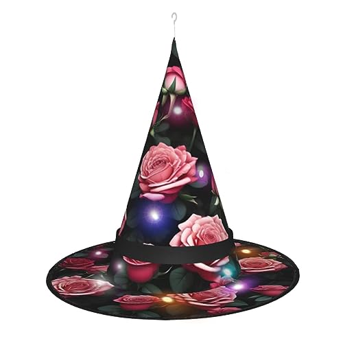 Hexenhut mit Rosenblüte, Halloween-Hexenhut mit LED-Licht, Cosplay, Party-Dekoration Hexenhut mit Rosenblüte, Halloween-Hexenhut mit LED-Licht, Cosplay, Party-Dekoration von Loppott