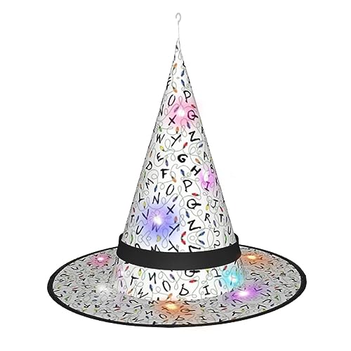 Hexenhut mit Streifenmuster, Halloween-Hexenhüte mit LED-Licht, Cosplay, Party-Dekoration Hexenhut mit Streifenmuster, Halloween-Hexenhüte mit LED-Licht, Cosplay, Party-Dekoration von Loppott
