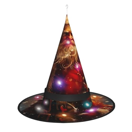 Hexenhut mit Weihnachtsmann-Druck, Halloween-Hexenhüte mit LED-Licht, Cosplay-Party-Dekoration Hexenhut mit Weihnachtsmann-Druck, Halloween-Hexenhüte mit LED-Licht, Cosplay-Party-Dekoration von Loppott