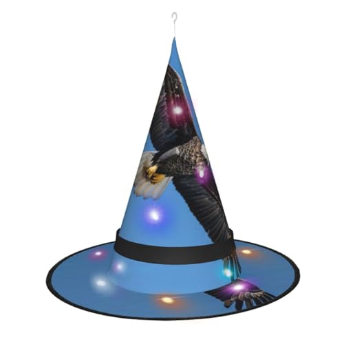 Hexenhut mit Weißkopfseeadler, Halloween-Hexenhüte mit LED-Licht, Cosplay-Party-Dekoration von Loppott