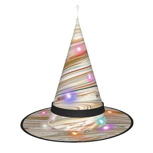 Hexenhut mit bunten Wirbeln, Halloween-Hexenhüte mit LED-Licht, Cosplay-Party-Dekoration von Loppott