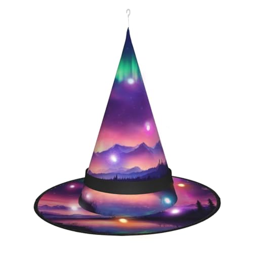 Hexenhut mit dunklem Nordlichtern, Halloween-Hexenhut mit LED-Licht, Cosplay, Party-Dekoration von Loppott